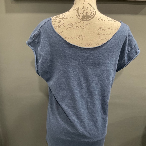 KISS SCOOP NECK BLUE COTTON T SHIRT - Picture 4 of 6